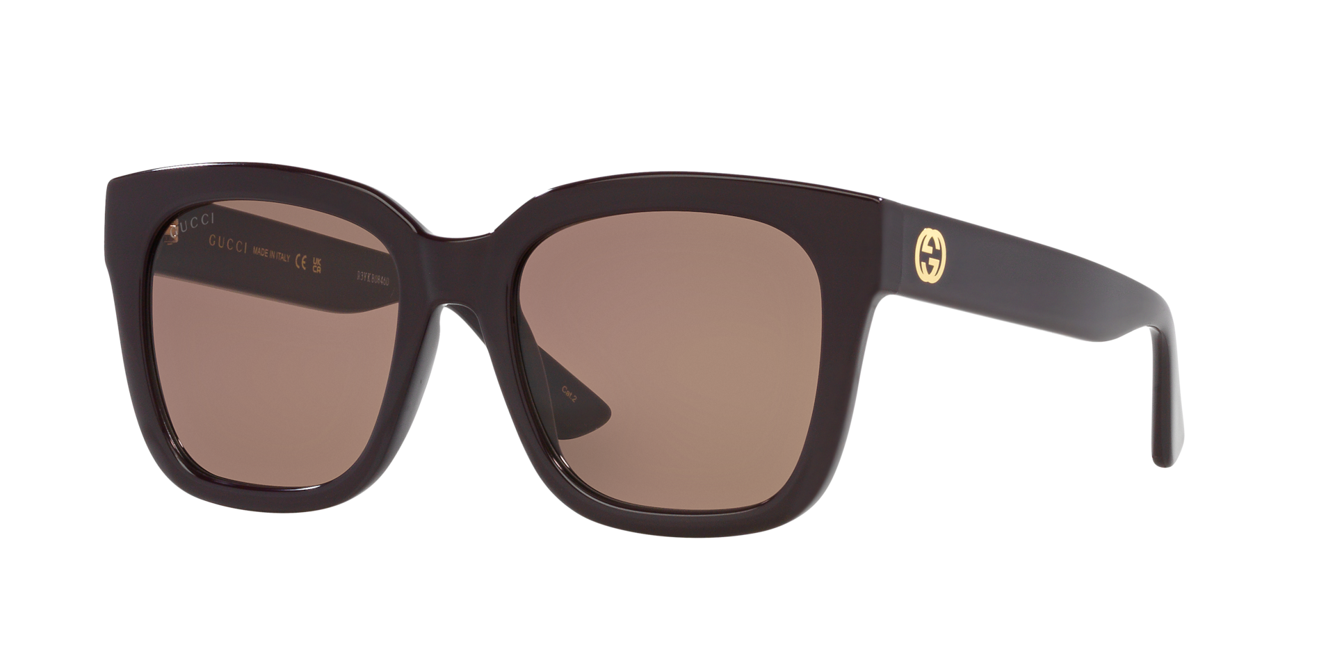 Gucci GG1338S Rectangle Sunglasses - Black Shiny