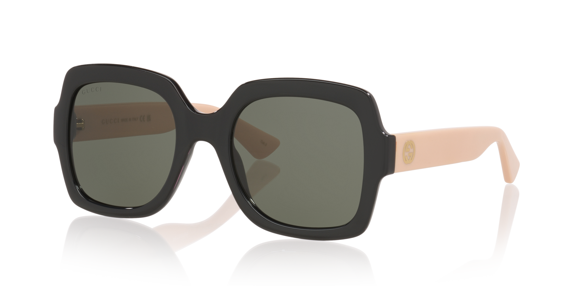Gucci GG1337S Rectangle Sunglasses - Black Shiny