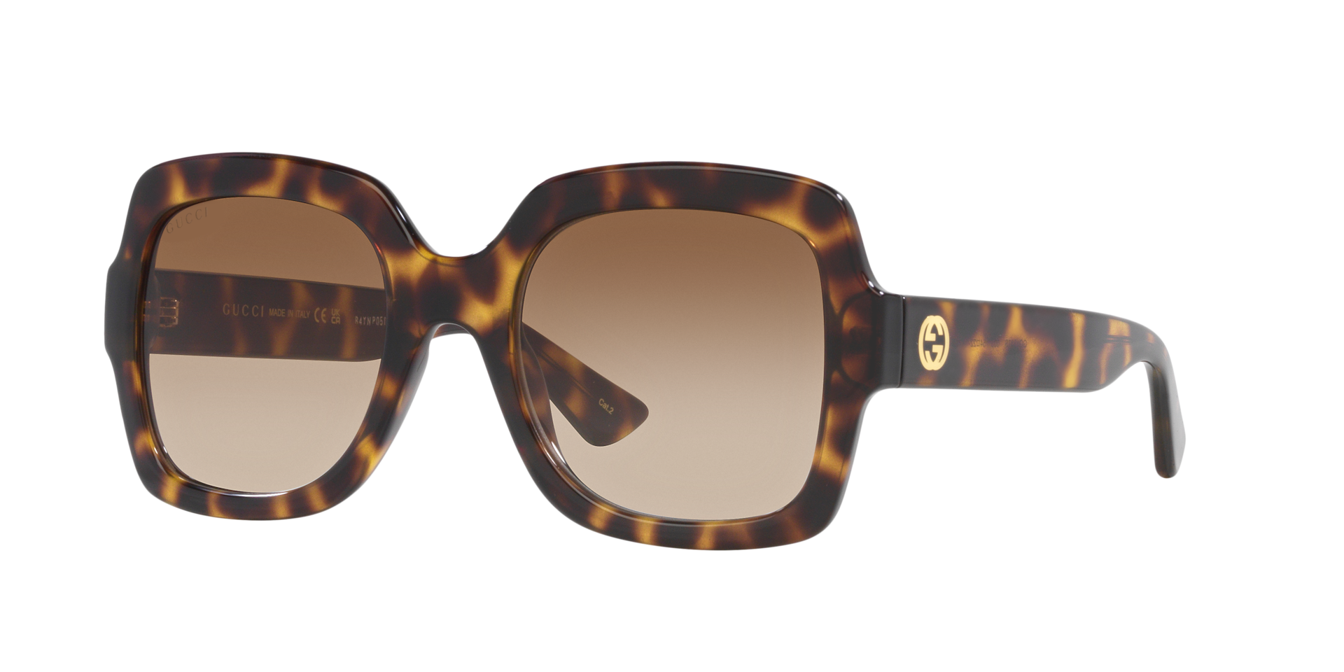 Gucci GG1337S Rectangle Sunglasses - Black Shiny