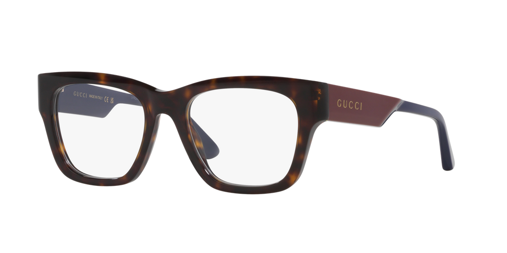 Gucci GG1669O Rectangle Eyeglasses - Tortoise Light
