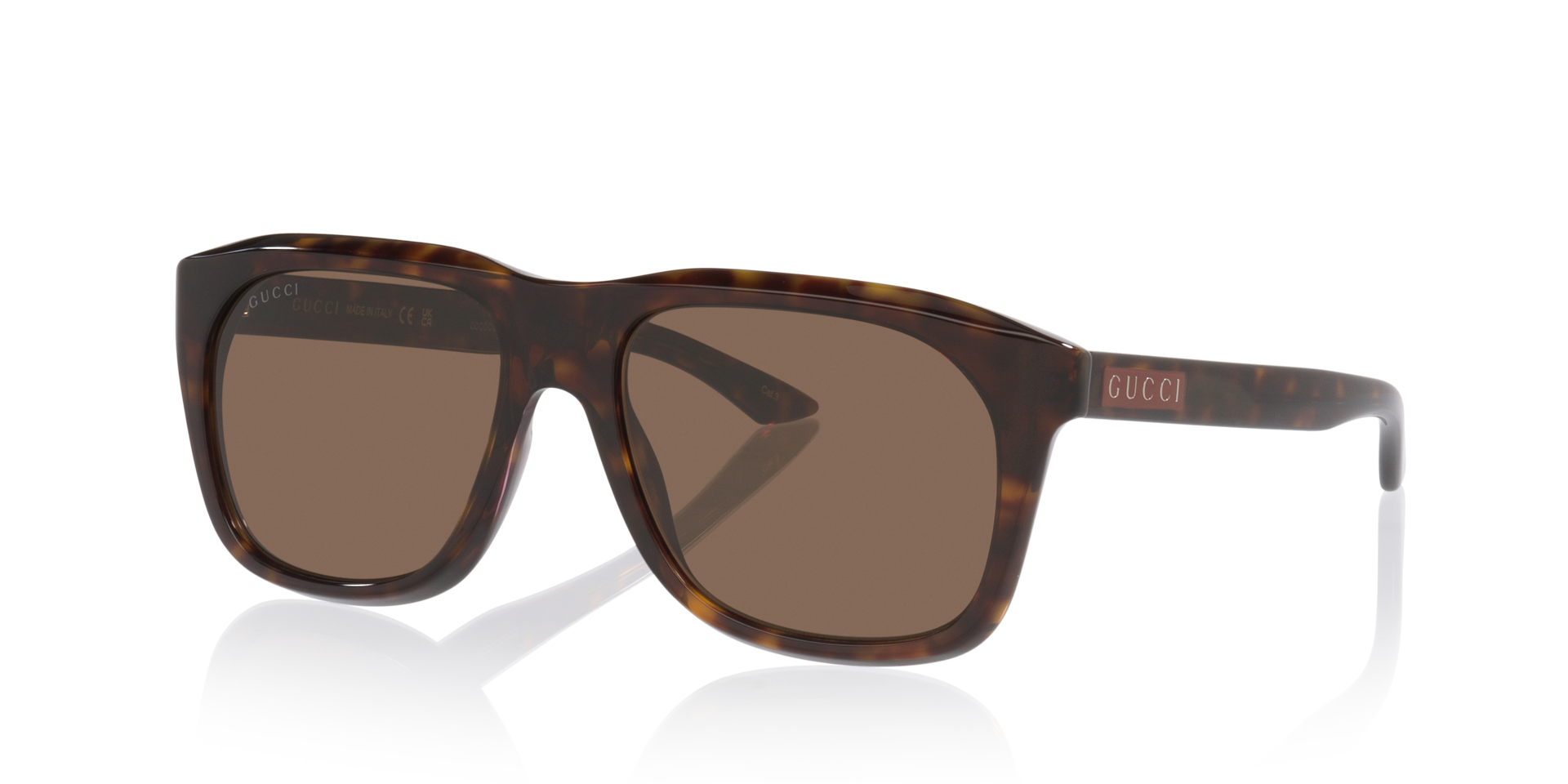 Gucci GG2077S Rectangle Sunglasses - Tortoise
