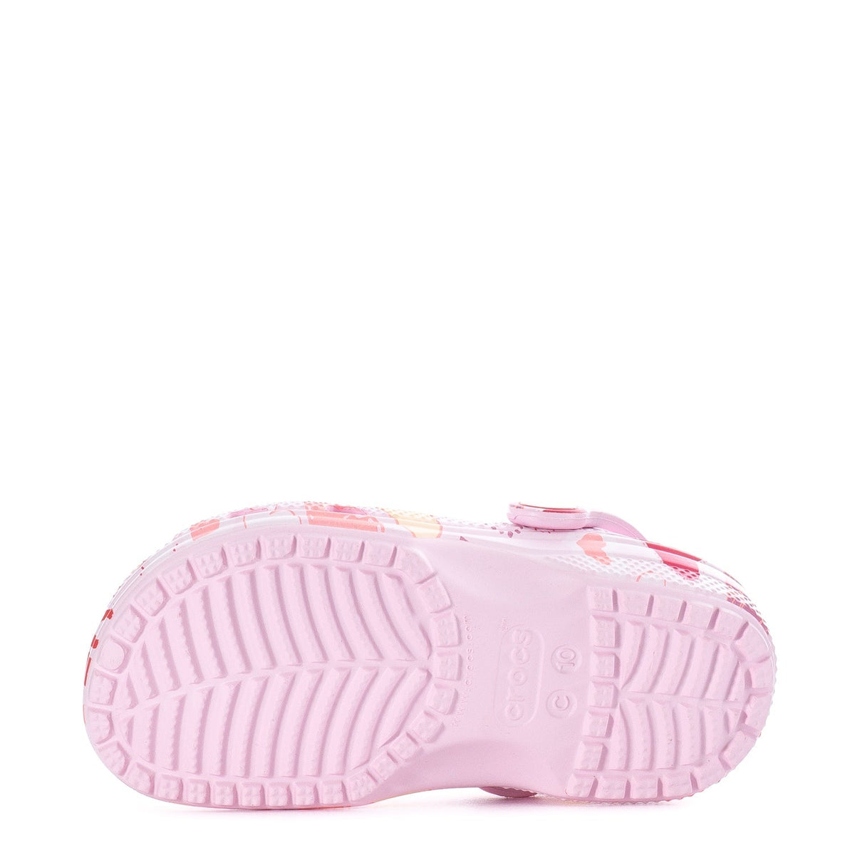Crocs Toddler Heart Print Classic Clog - Pink Milk / Purple