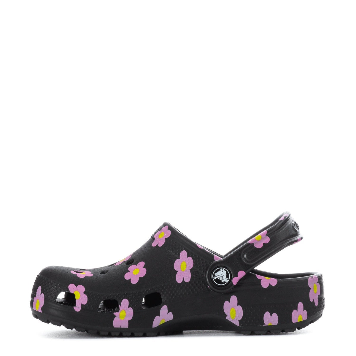 Crocs Kids' Floral Classic Clog - Black / Pink